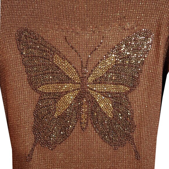 Shimmering Butterfly Women's Metallic Cooper Dress - Picture 3 of 7